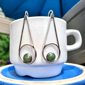 Signed T. Shea (Timothy Shea) Modernist Sterling Silver Earrings 1990's